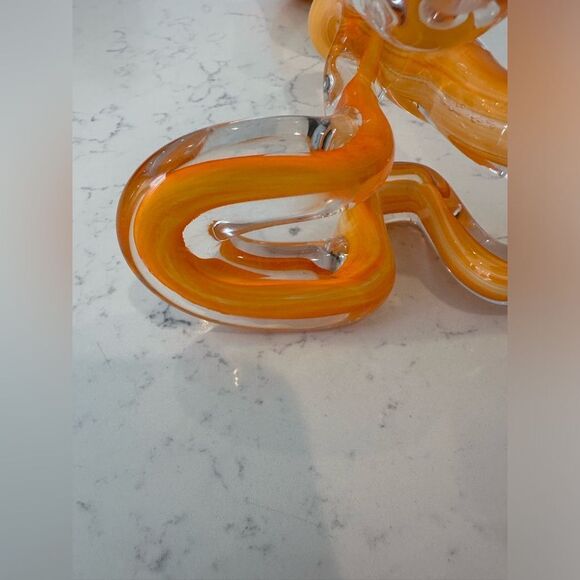 Vintage MCM Art Glass Vase or Candle Holder‎ Hand Blown 10" Retro Made in Poland - Picture 11 of 13